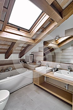 Interior view of a modern bathroom