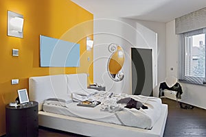 Interior view of a modern bedroom