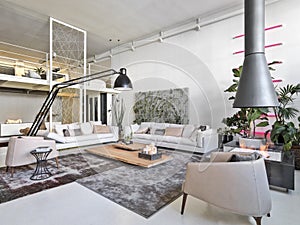 Interior view of a modern living room