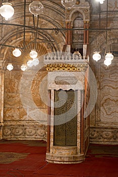 Interior view of the Mosque of Muhammad Ali