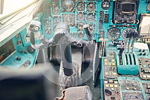 Interior view of the navigator panel inside the cockpit