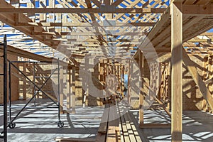 Interior view of a new home under construction