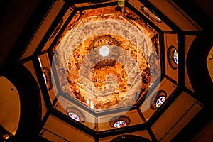 Interior view of the painting of dome Basilica di Santa Maria del Fiore, Duomo, Florence, Italy