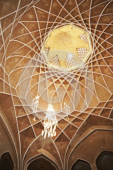 Interior view of pavilion dome at Dolat Abad Garden,shiraz,Iran. photo