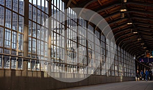 Interior view of a rail station in Berlin, Germany