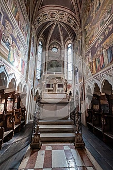Interior view of Scrovegni Chapel in Padua city.