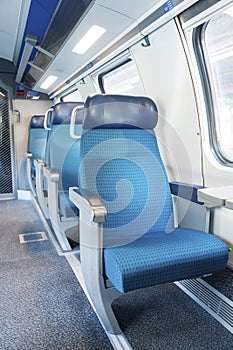 Interior view of seat in modern train