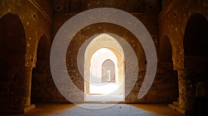 Interior view to Al-Ukhaidir Fortress aka Abbasid palace of Ukhaider near Karbala, Iraq photo