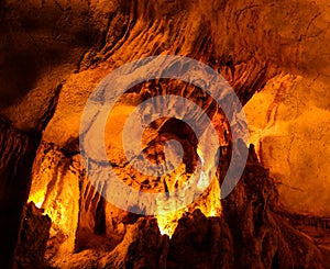 Interior view to Grutas Mira de Aire cave, Portugal