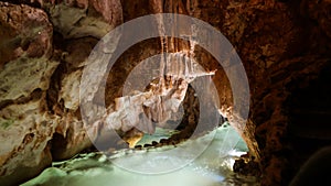 Interior view to Grutas Mira de Aire cave, Portugal