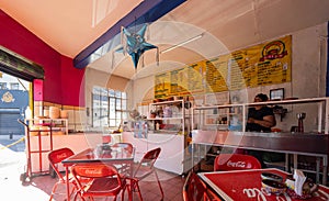 Interior view of a traditional breakfast restaurant