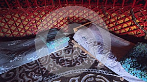 Interior View Of A Traditional Kyrgyz Yurt