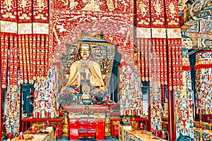 Interior view of Yonghegong Lama Temple. Beijing