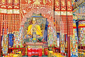 Interior view of Yonghegong Lama Temple. Beijing.