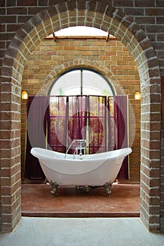 Interior of vintage bathroom