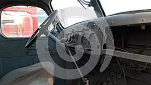 interior of a vintage car from the times of the USSR