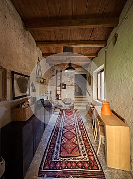 Interior of vintage house, entrance