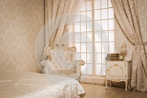 Interior of a vintage style bedroom