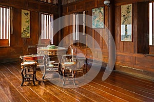 Interior of a vintage thai house