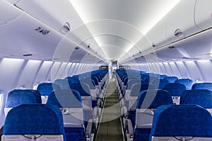 Interior virw of the passenger airplane