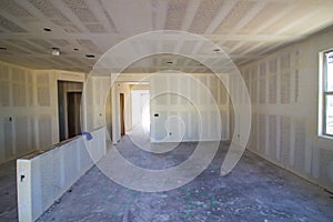 Interior Walls Of New Home Under Construction