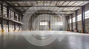 Inside empy warehouse