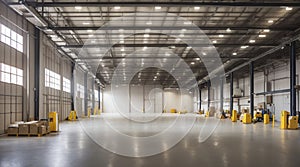 Inside empy warehouse