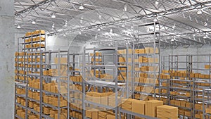 Interior of a warehouse with lot of goods