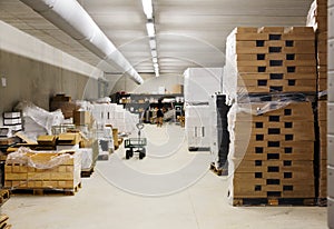 Interior of warehouse of supermarket
