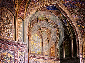 Interior of Wazir Khan Mosque photo