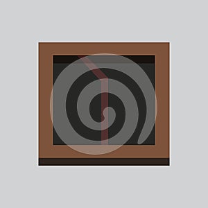 Interior window vector illustration. Architecture design outdoor or exterior view, building and home theme