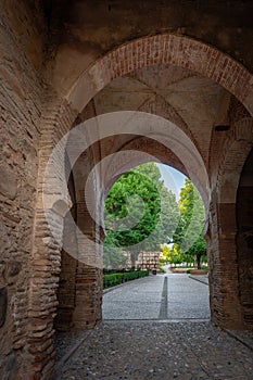 Interior of Wine Gate (Puerta del Vino) at Alhambra - Granada, Andalusia, Spain