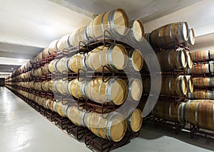 Interior of winery factory