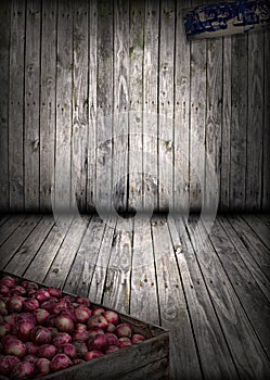 Interior Wood Barn, Grunge Background