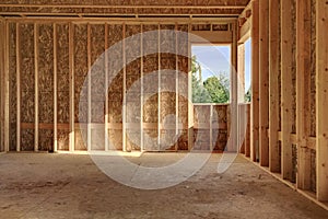 Interior wood frame construction