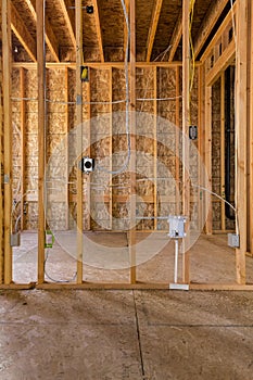 Interior wood frame construction electrical