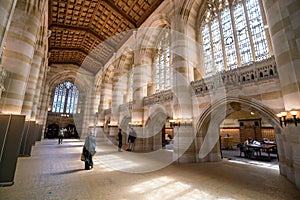 Interior of Yale University library