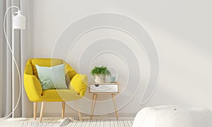 Interior with a yellow armchair