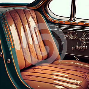 Interiore of a vintage car 50& x27;s style photo