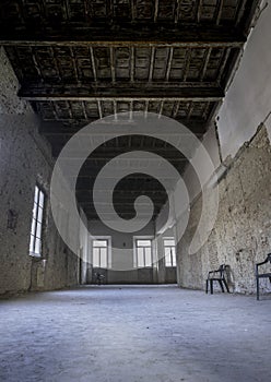 Interiors of an abandoned madhouse