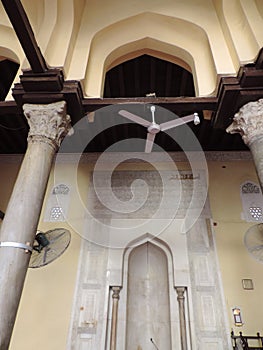Interiors of Al-Aqmar Mosque in Cairo, Egypt - Ancient architecture - Holy Islamic site - Africa religious tour