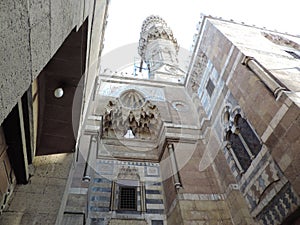 Interiors of Al-Azhar Mosque in Cairo, Egypt - Ancient architecture - Sacred Islamic site - Africa religious trip