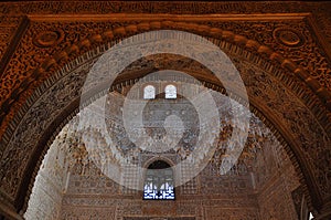 Interiors of Alhambra palace, Granada, Spain