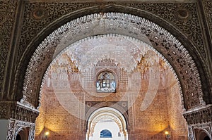 Interiors of Alhambra palace, Granada, Spain