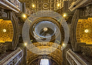 interiors and architectural details of Basilica of saint Peter