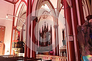 Interiors of Basilica of the Sacred Heart of Jesus - ancient architecture - Indian Church - Pondicherry religious pilgrim trip