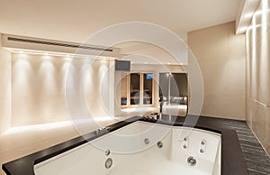 Interiors, bathroom with jacuzzi