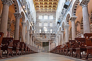 Interiors of Cathedral at the Leaning Tower of Pisa