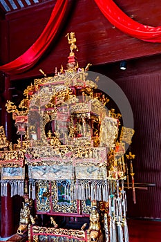 Interiors of Chinese wooden traditional buildings in Tianyige Library which is also called Building of Treasured Books, built in