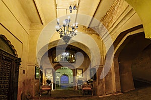 Interiors of a historic Rajputana castle in Rajasthan